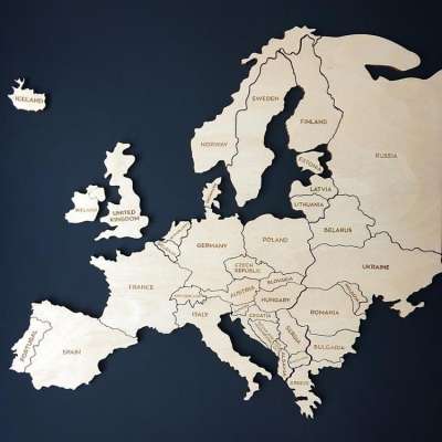 Europe Magnetic Wooden Puzzle Map