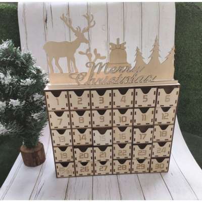 laser cut wooden crafts Drawer Storage for christmas gift